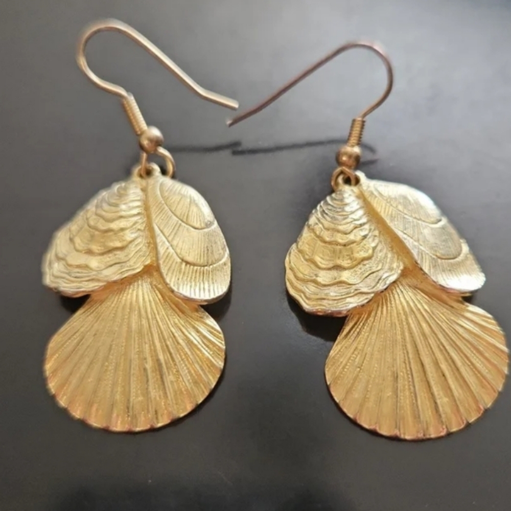 Goldtone Shell Earrings